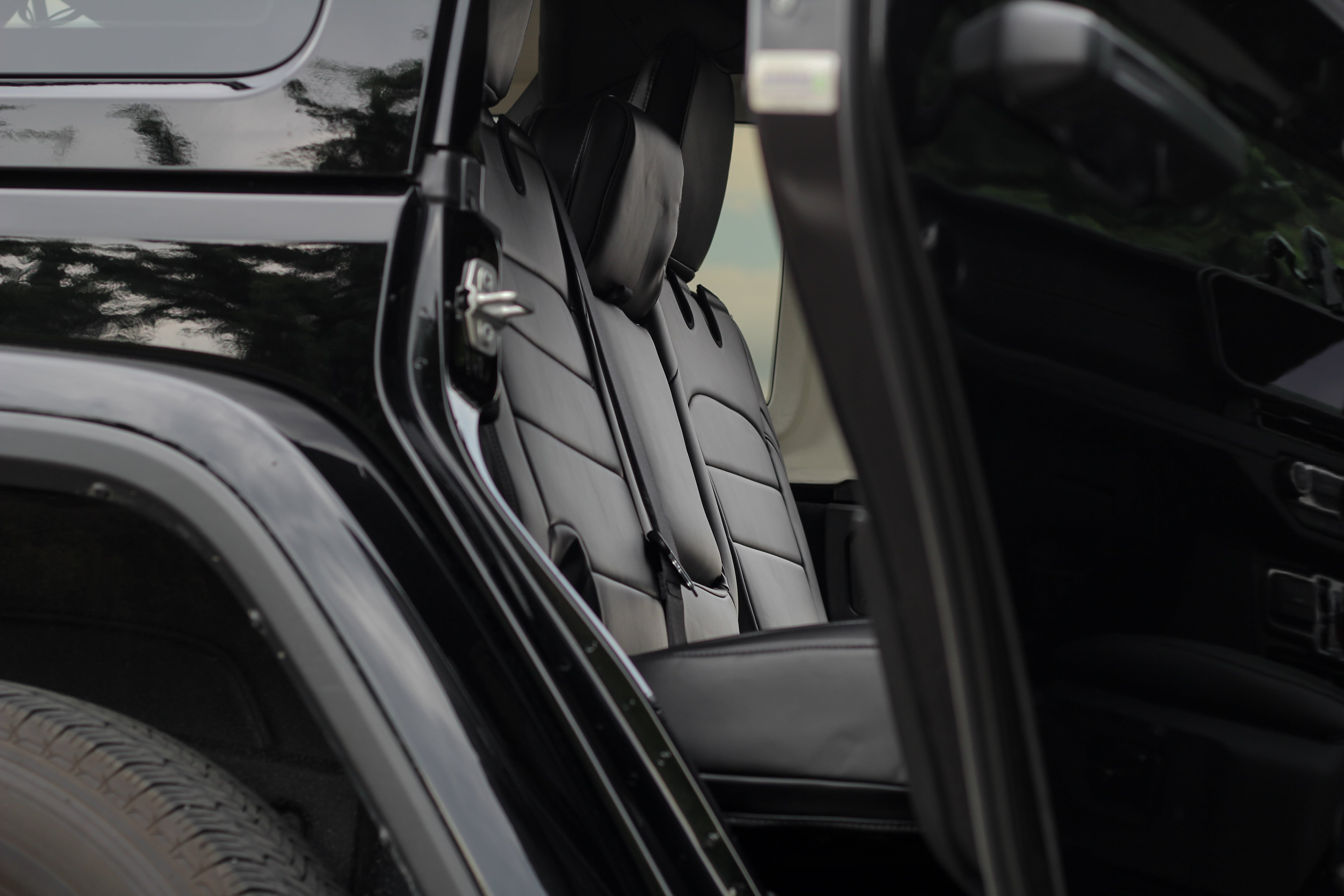 Black Napa Leather Seat Covers Jeep Wrangler JLU