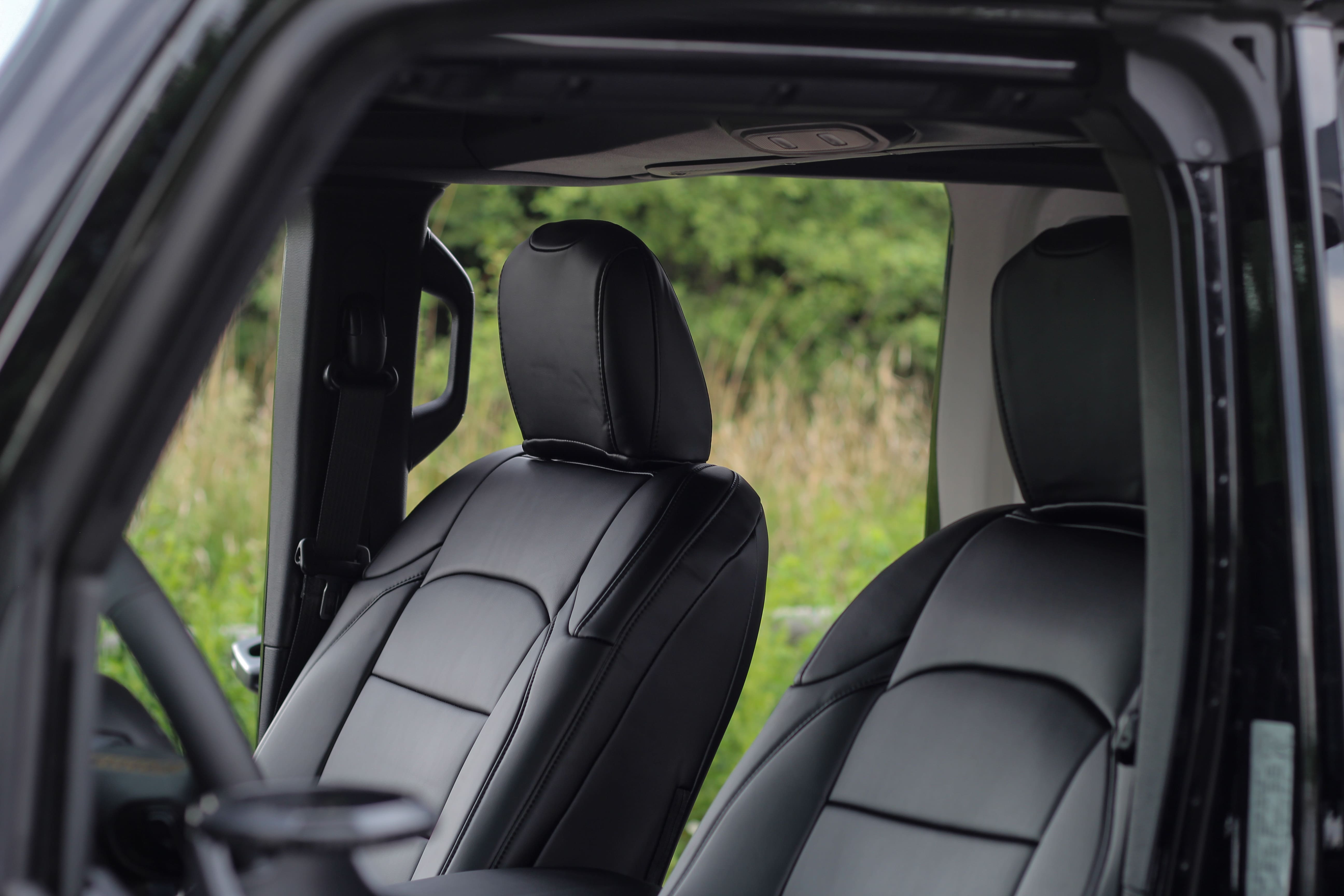 Black Napa Leather Seat Covers Jeep Wrangler JLU