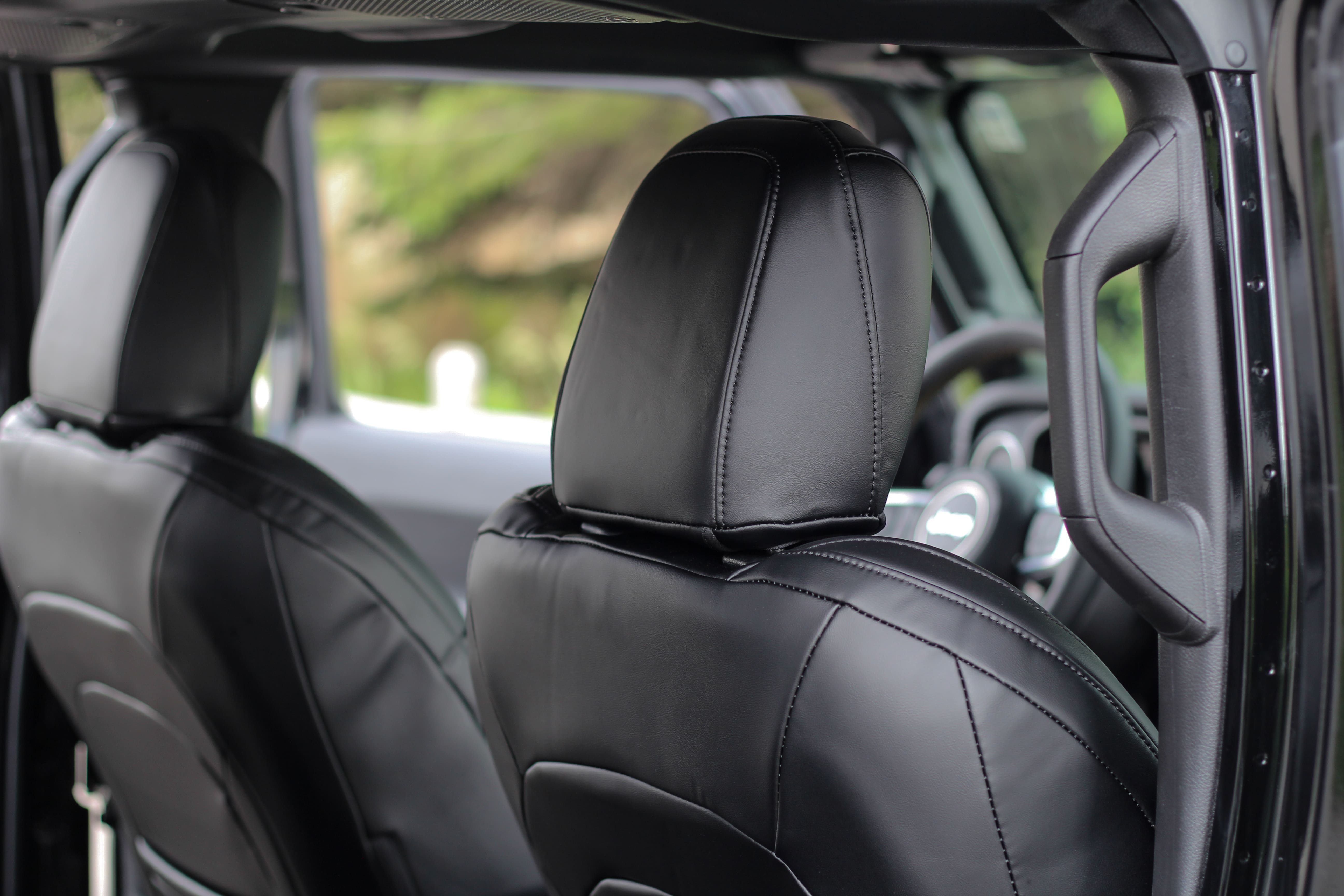Black Napa Leather Seat Covers Jeep Wrangler JLU