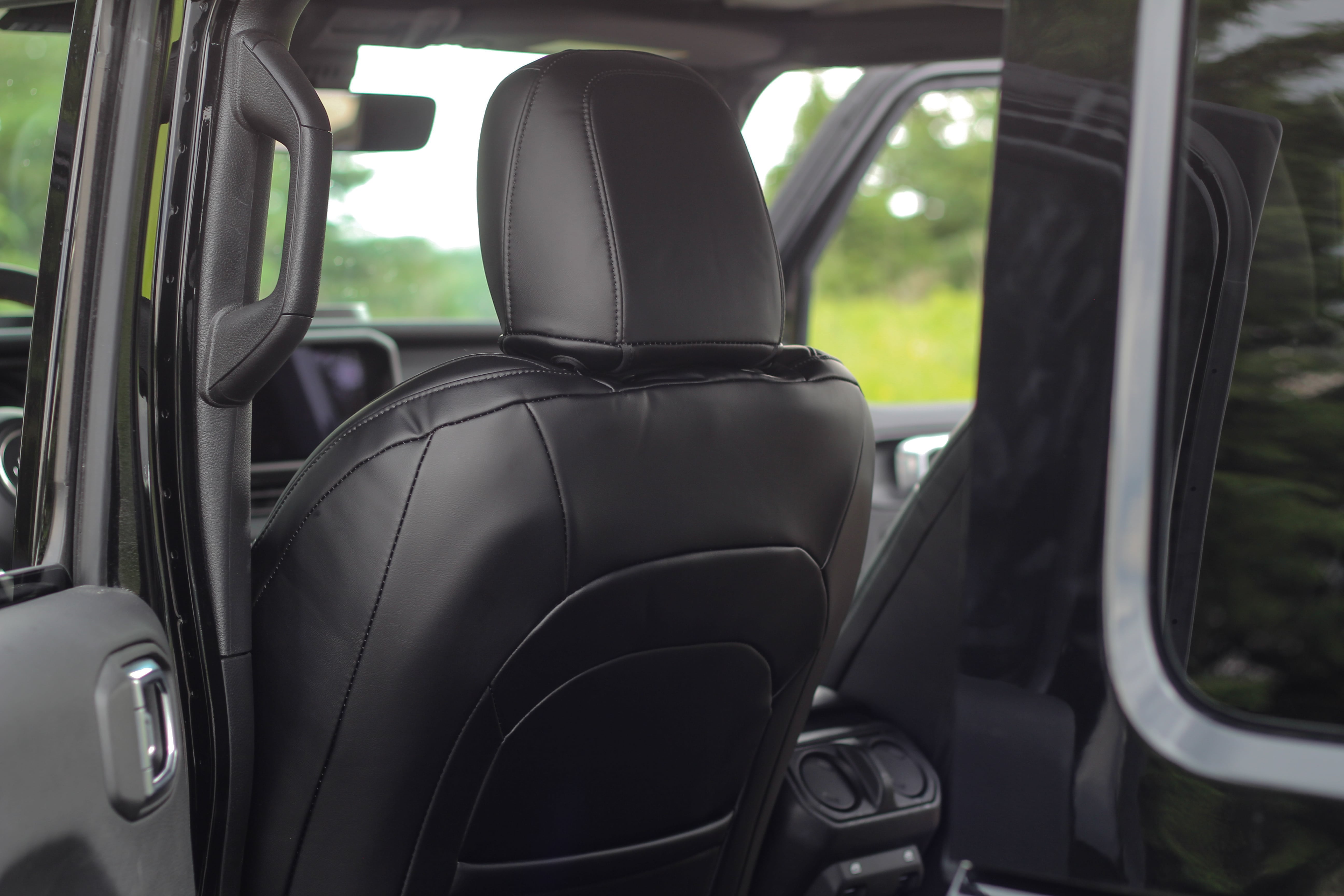 Black Napa Leather Seat Covers Jeep Wrangler JLU