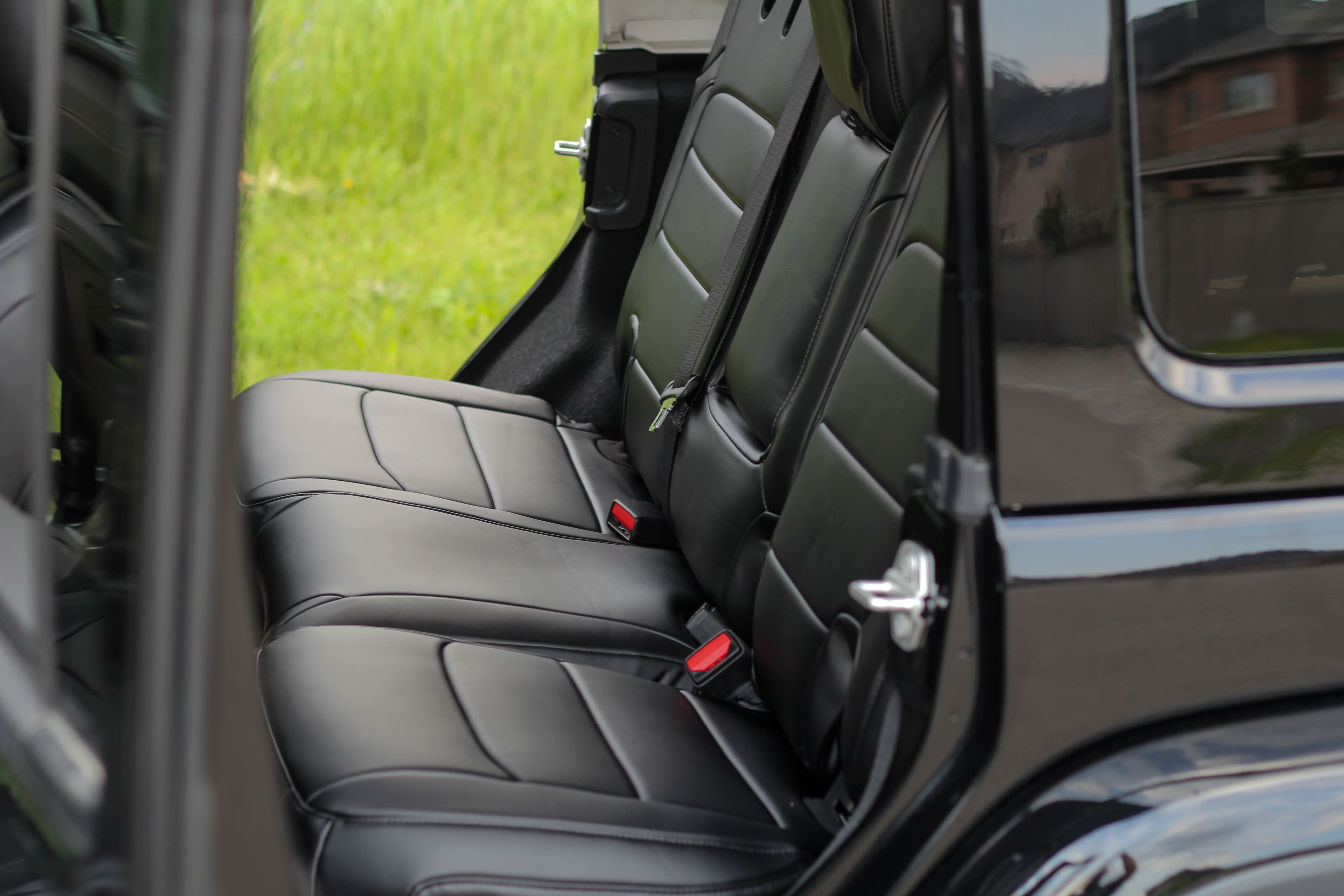 Black Napa Leather Seat Covers Jeep Wrangler JLU