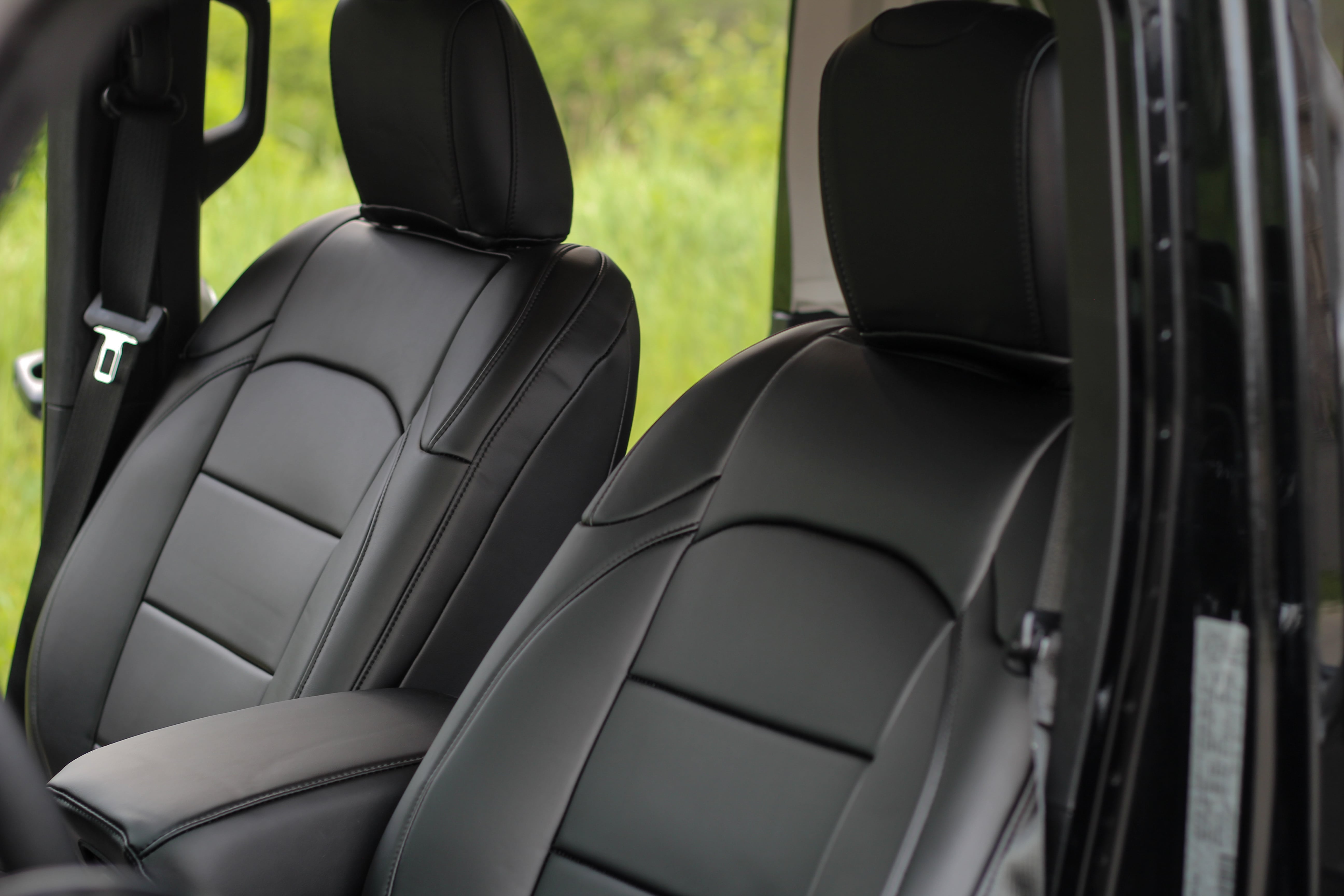 Black Napa Leather Seat Covers Jeep Wrangler JLU