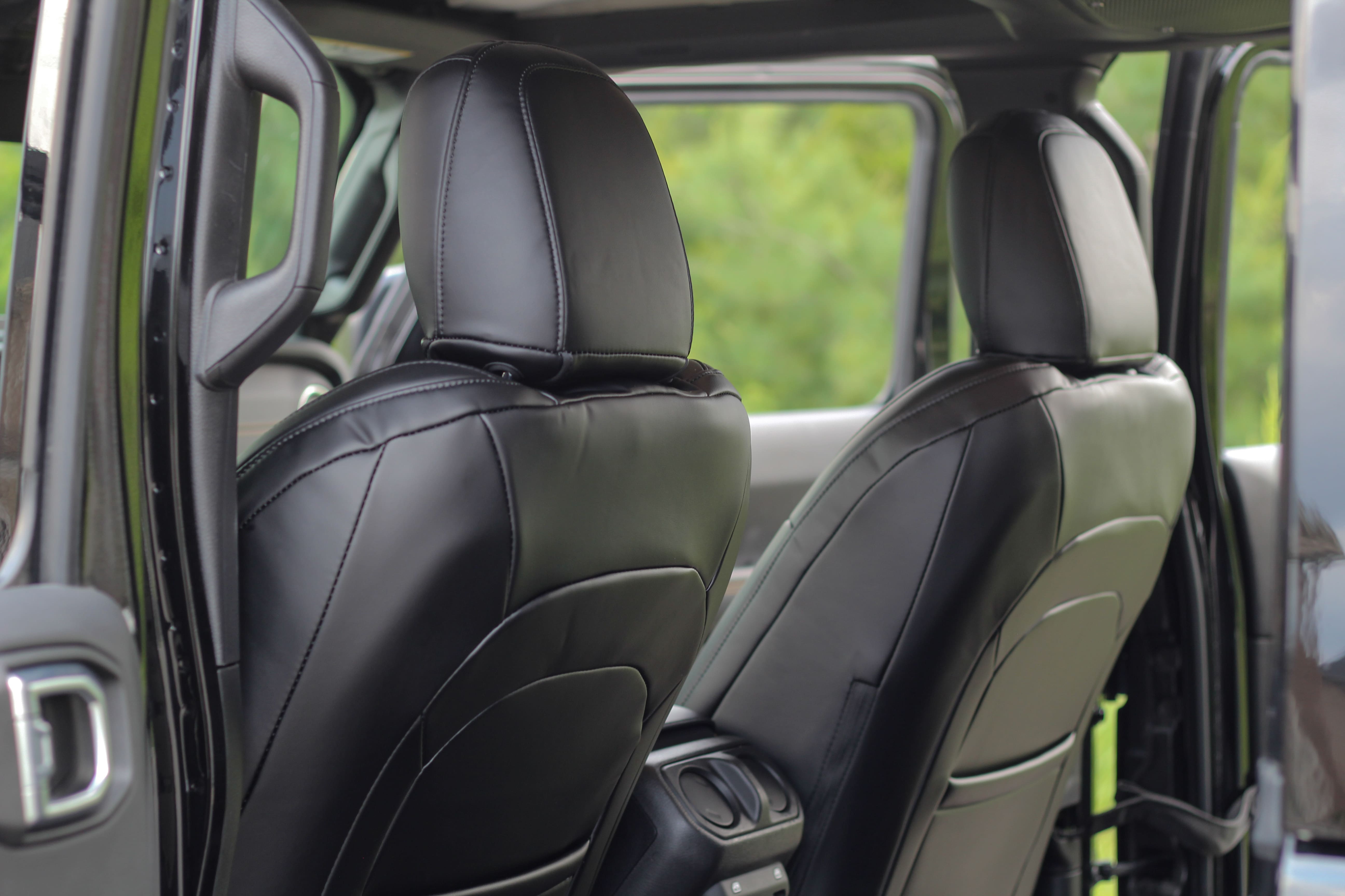 Black Napa Leather Seat Covers Jeep Wrangler JLU