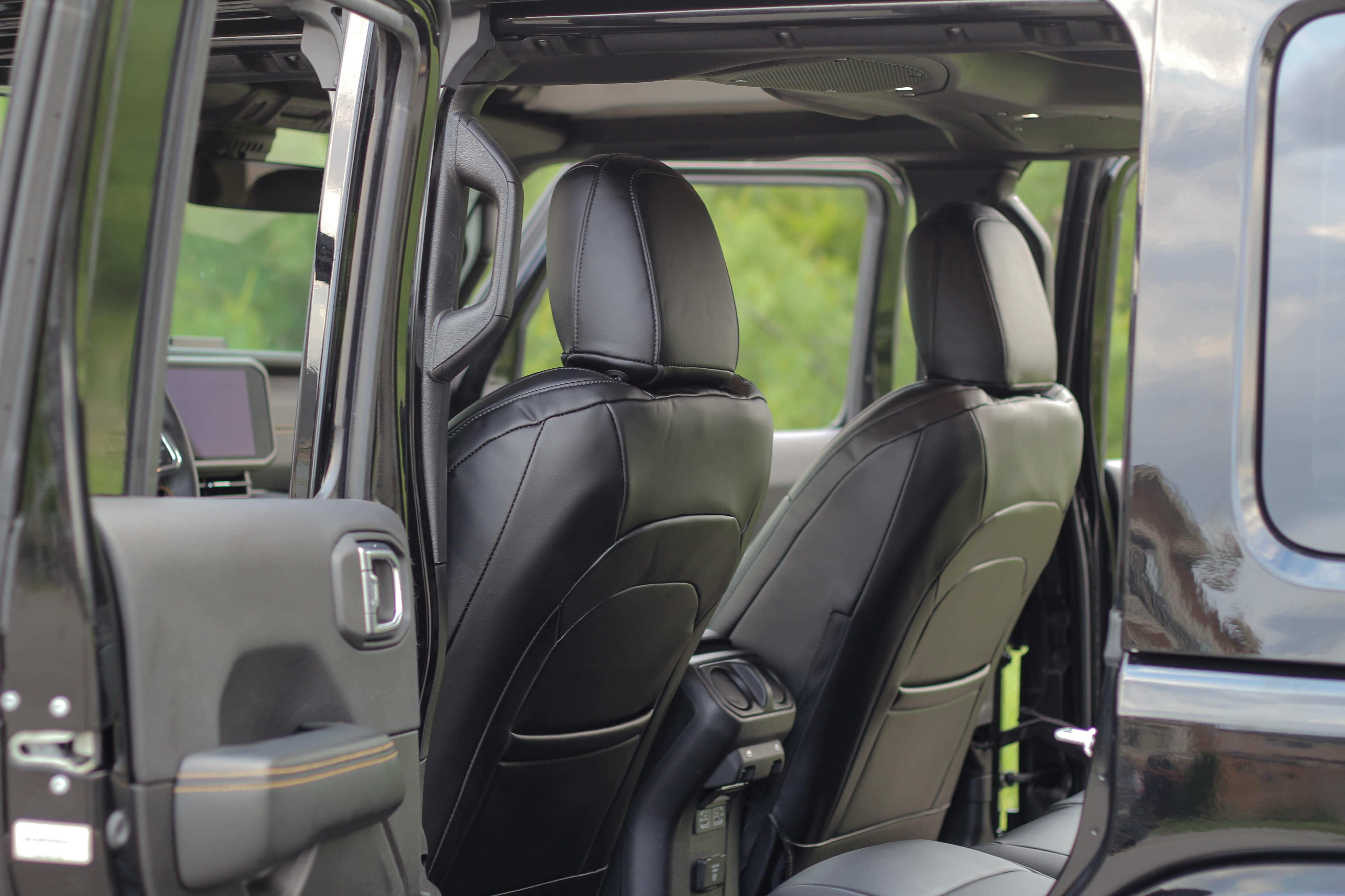 Black Napa Leather Seat Covers Jeep Wrangler JLU