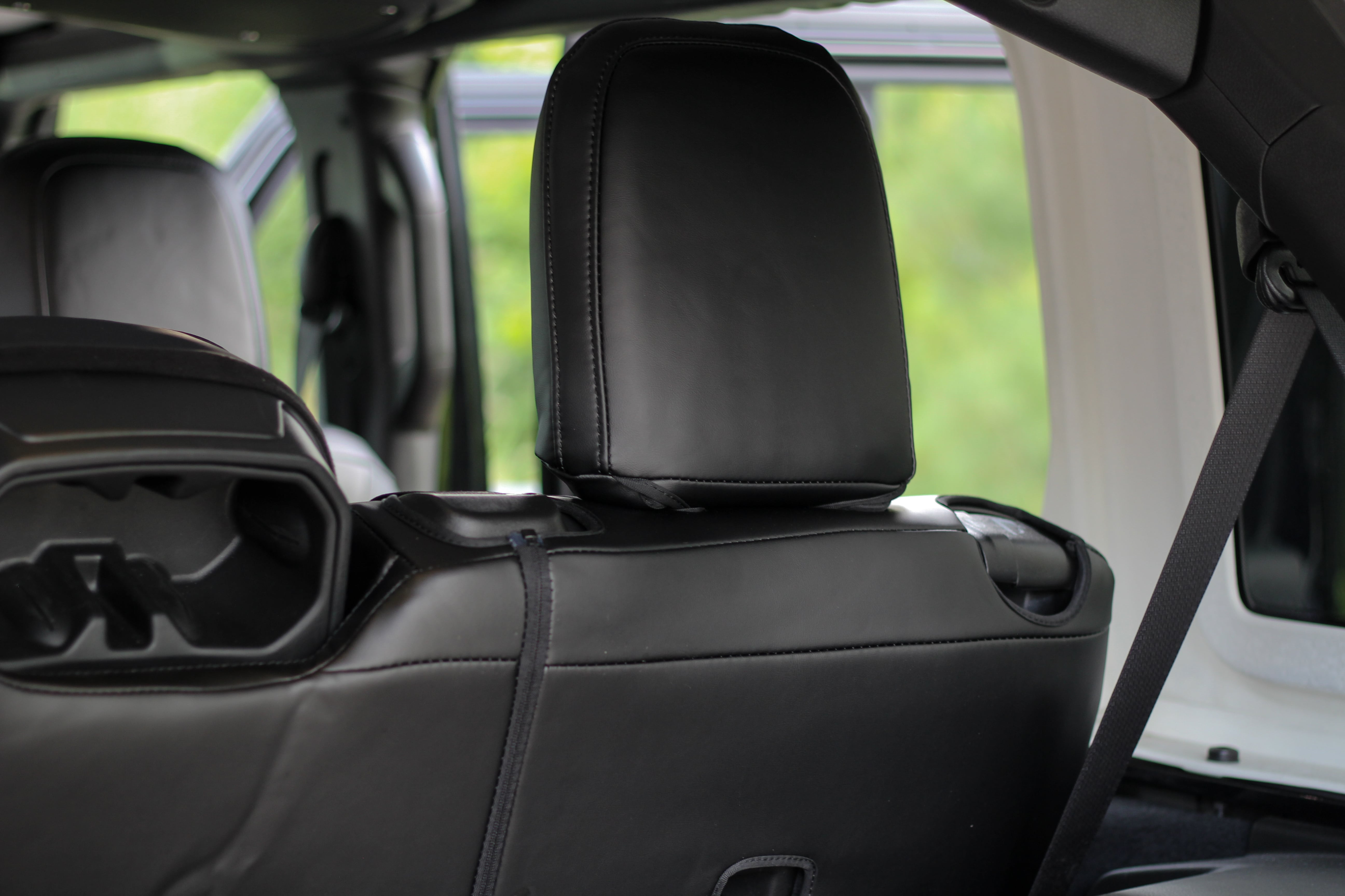 Black Napa Leather Seat Covers Jeep Wrangler JLU