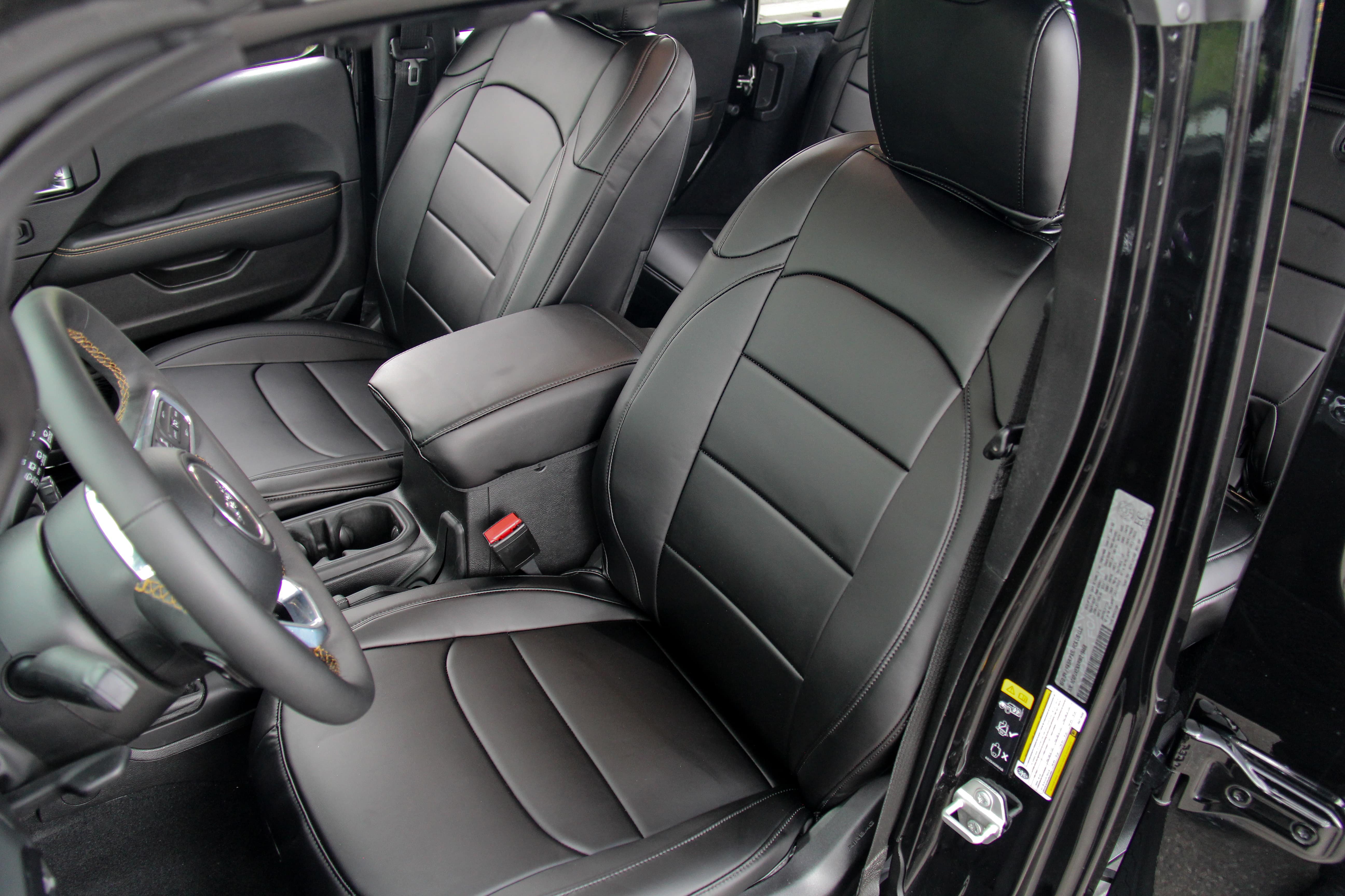 Black Napa Leather Seat Covers Jeep Wrangler JLU
