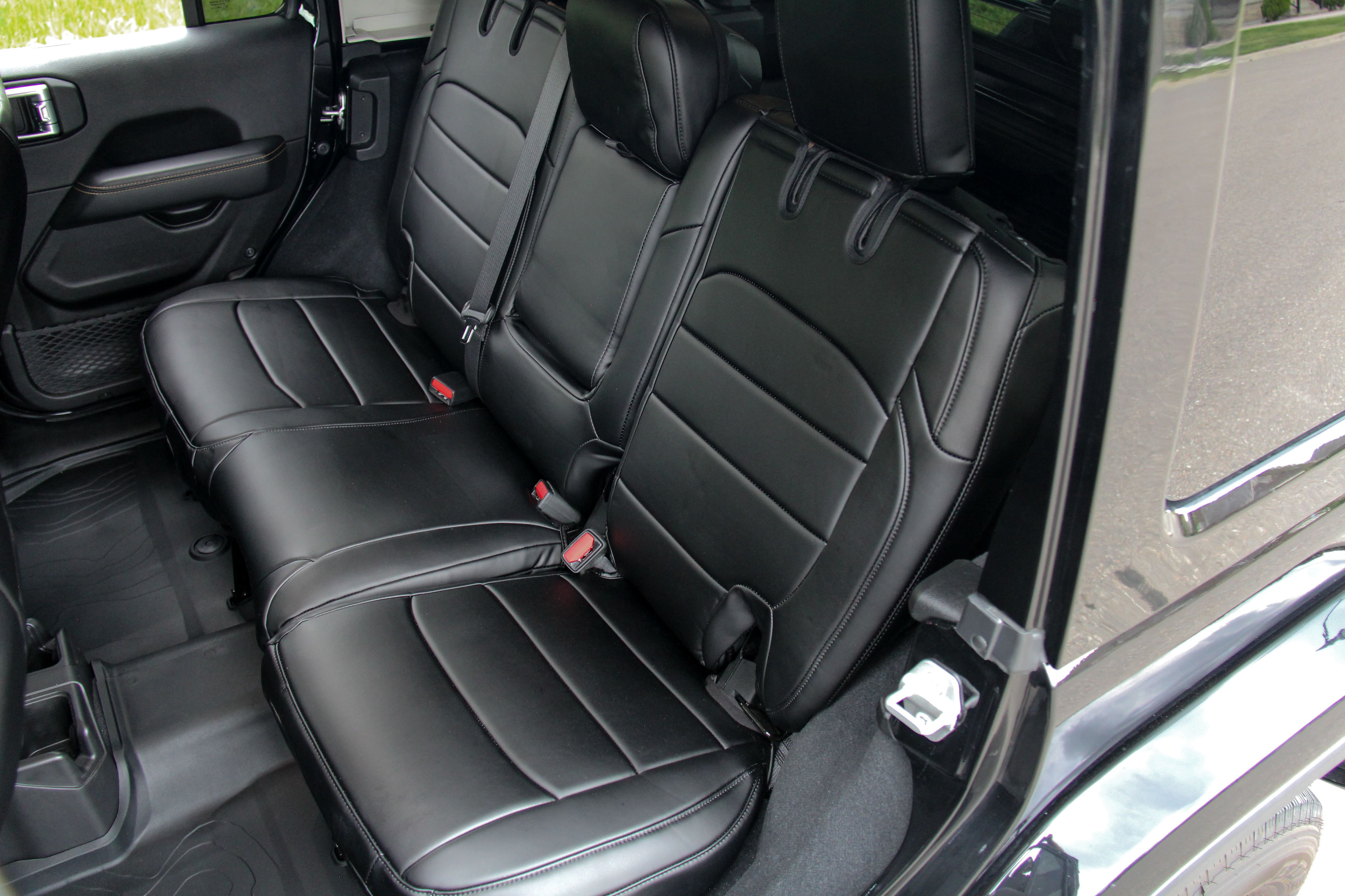 Black Napa Leather Seat Covers Jeep Wrangler JLU