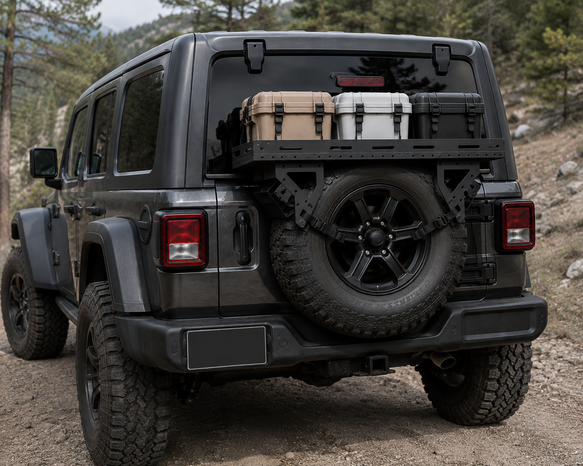 Jeep Wrangler Heavy-Duty Spare Tire Cargo Basket