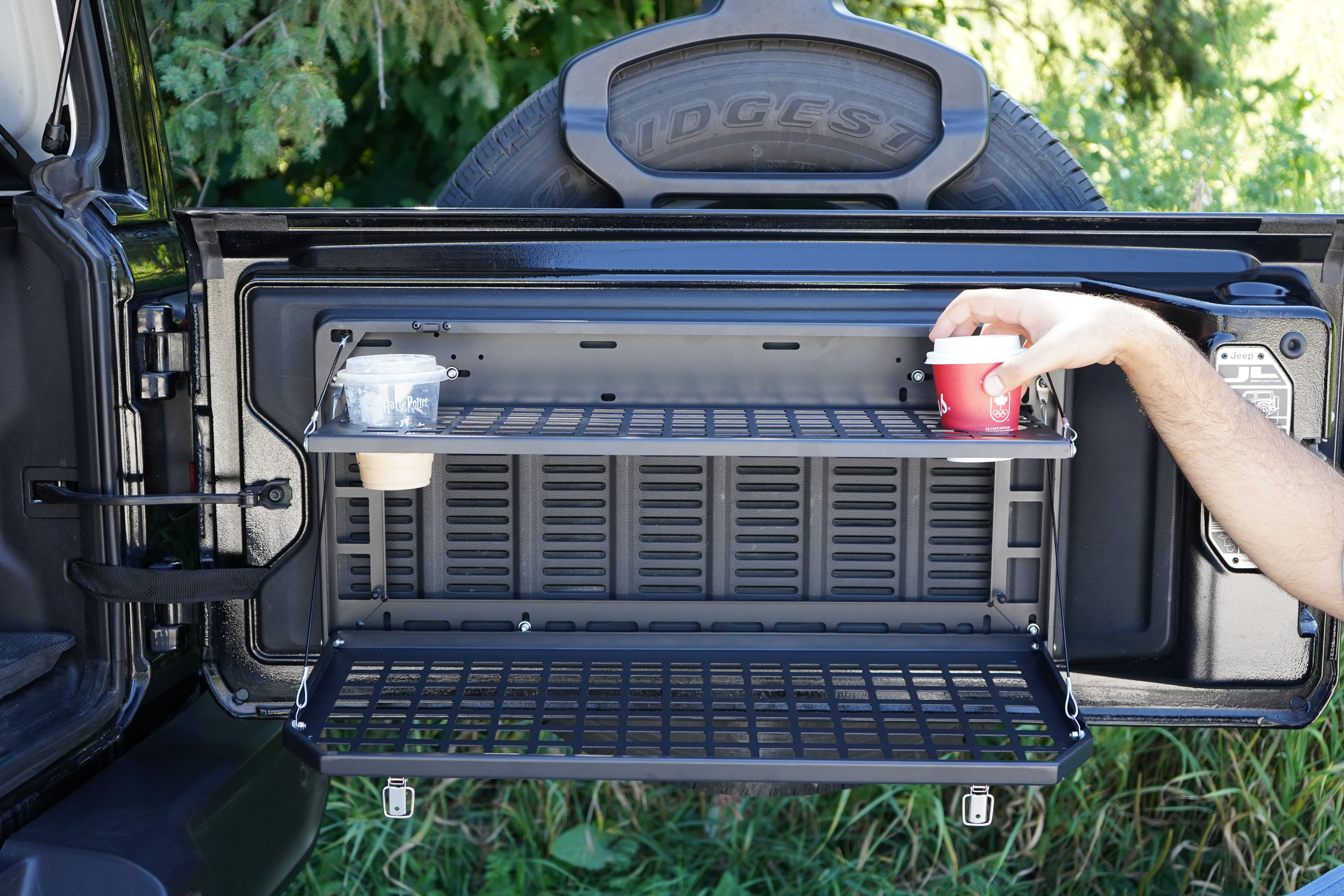 Jeep Wrangler Foldable Tailgate Table & MOLLE Panel – JK/JKU & JL/JLU 2007–2026