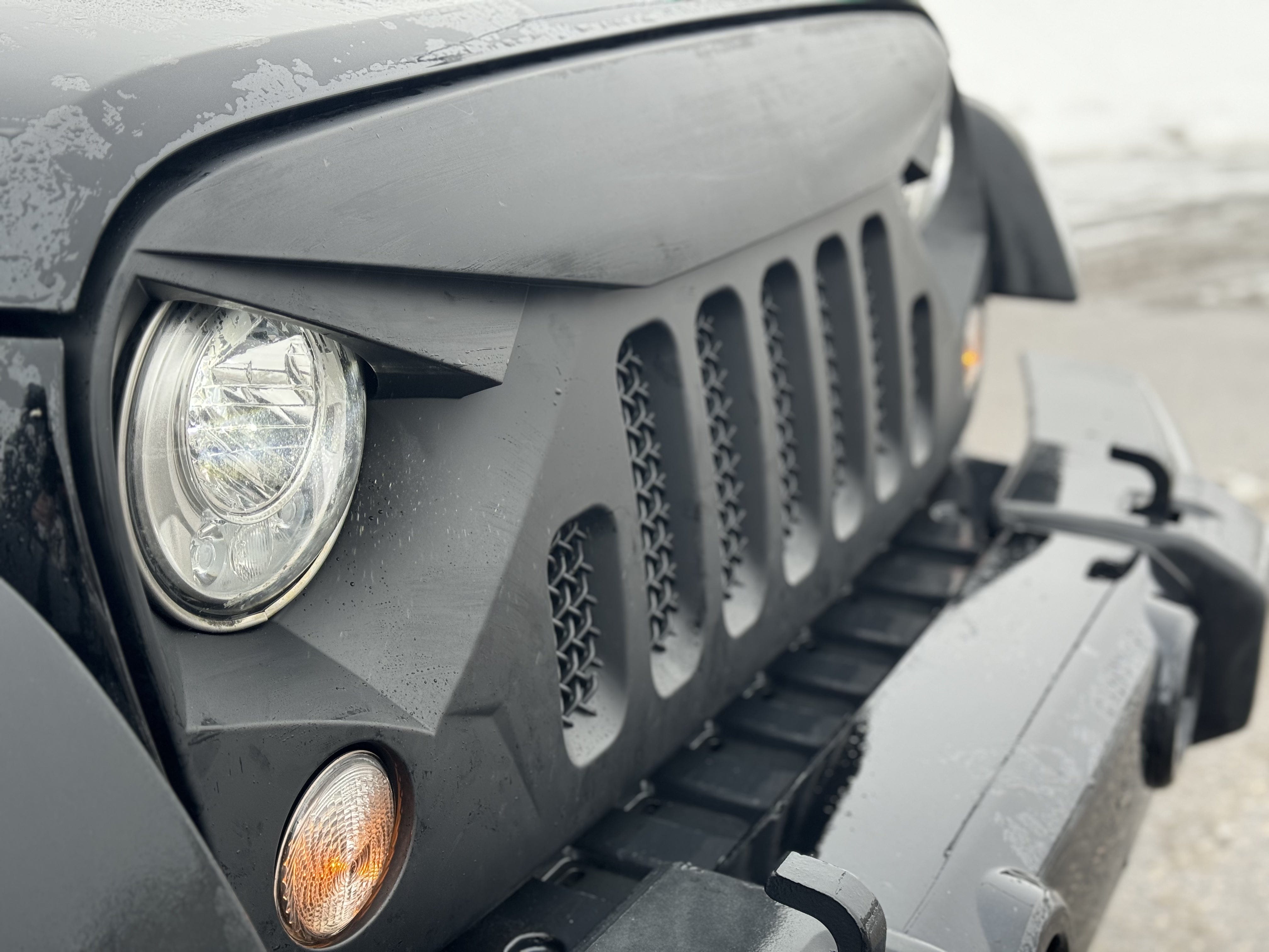 side angle of Jeep Wrangler JK Angry Grill