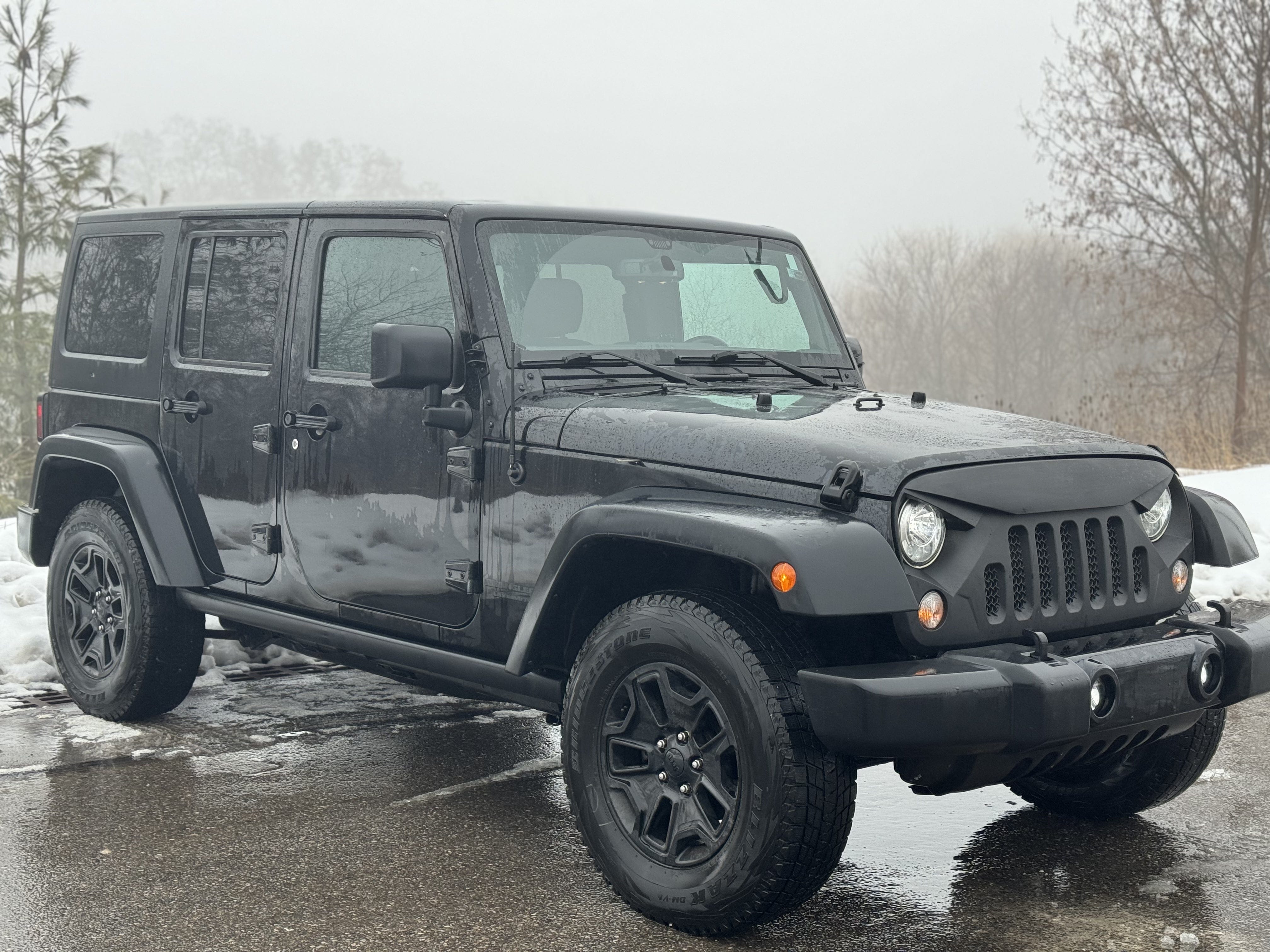 side profile of Jeep Wrangler JK Angry Grill