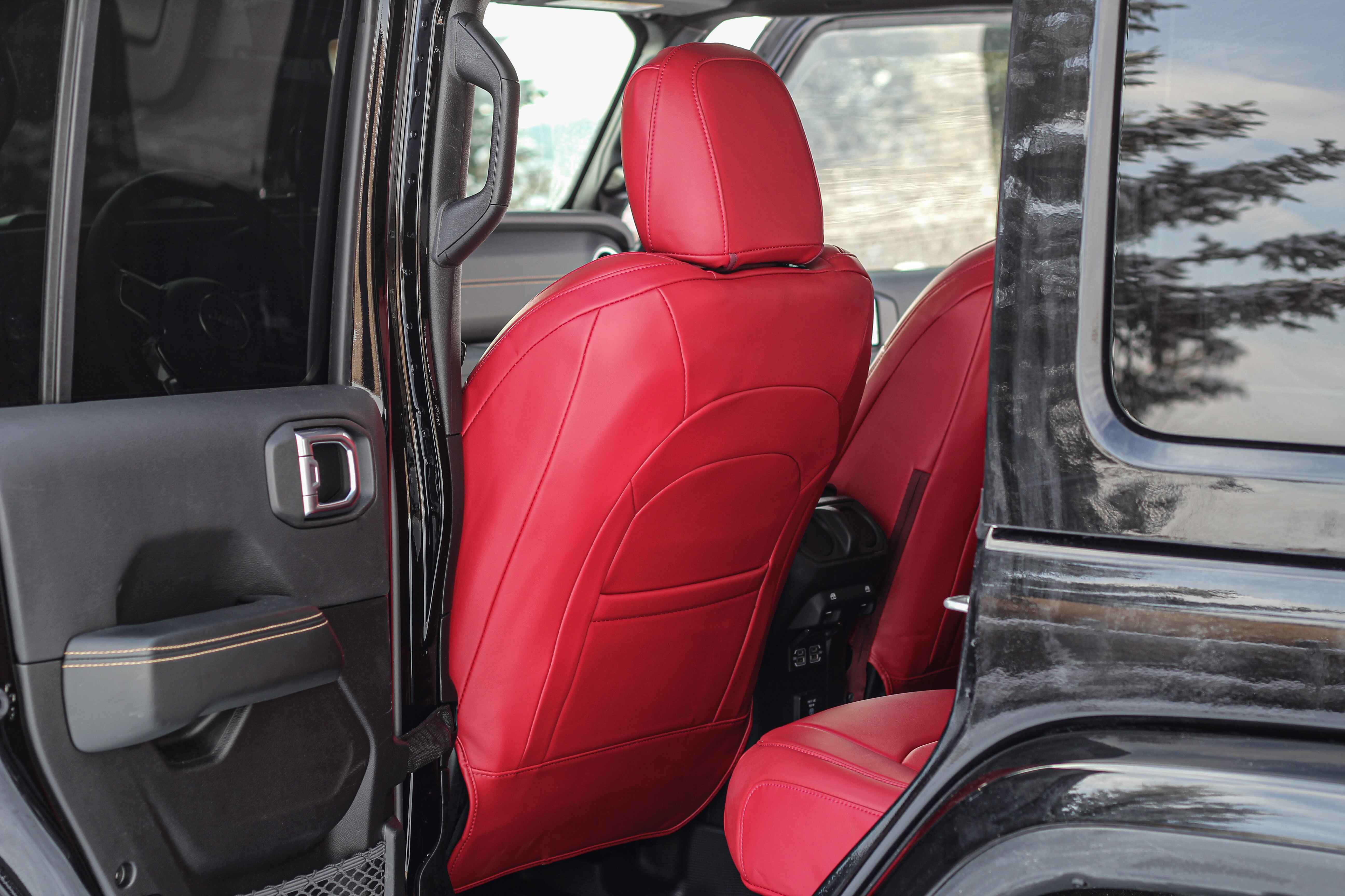 Red Napa Leather Seat Covers Jeep Wrangler JLU