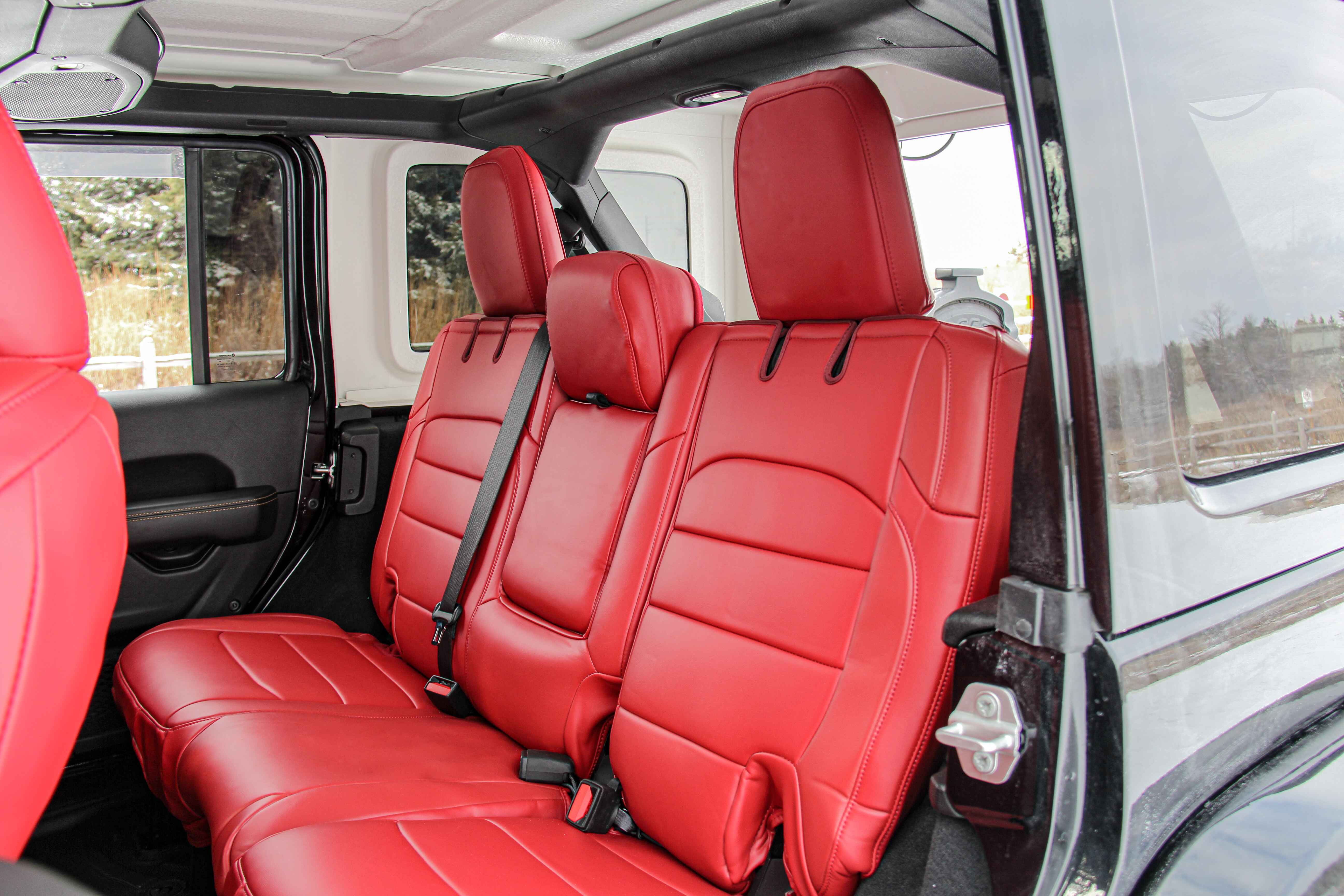 Red Napa Leather Seat Covers Jeep Wrangler JLU