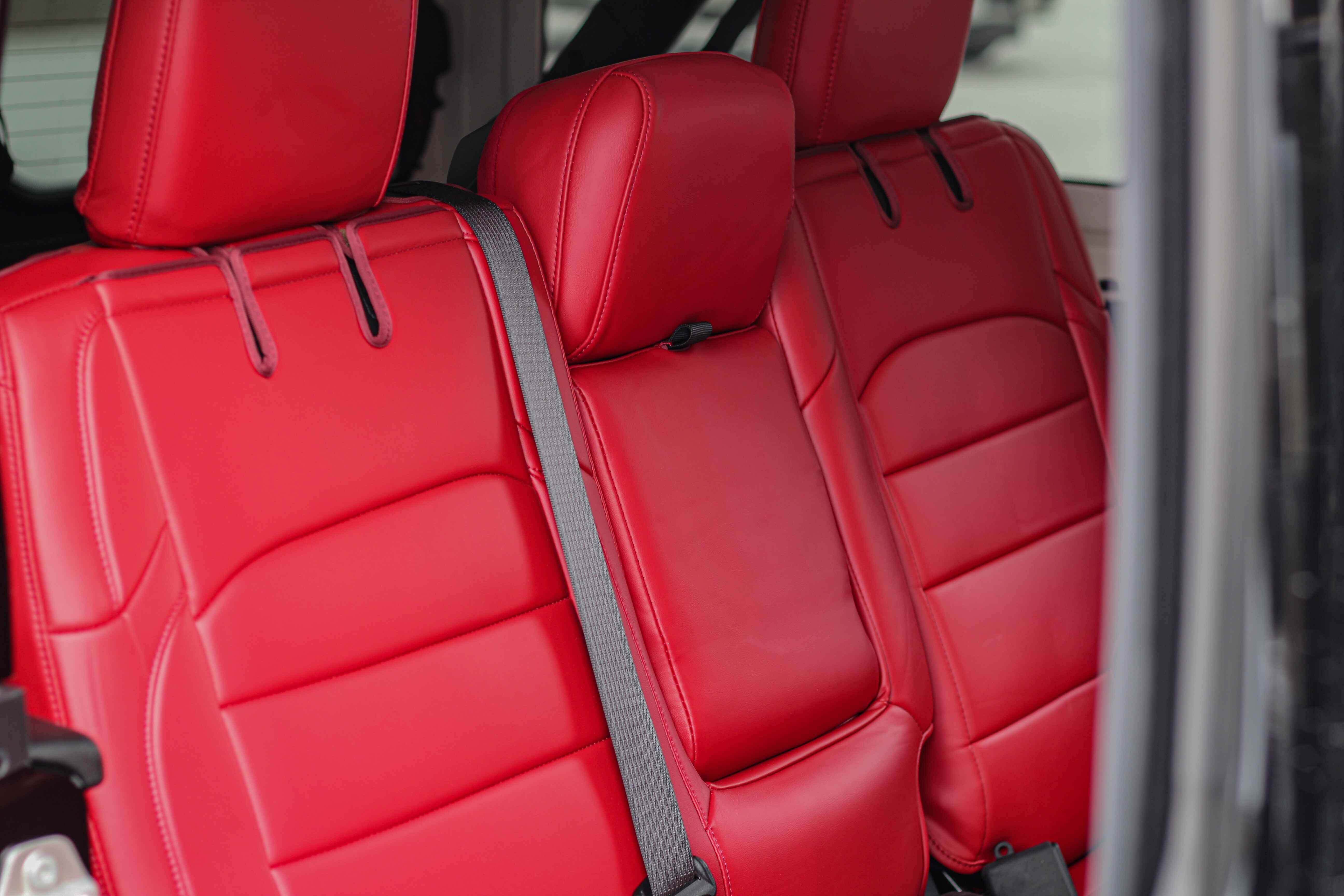 Red Napa Leather Seat Covers Jeep Wrangler JLU