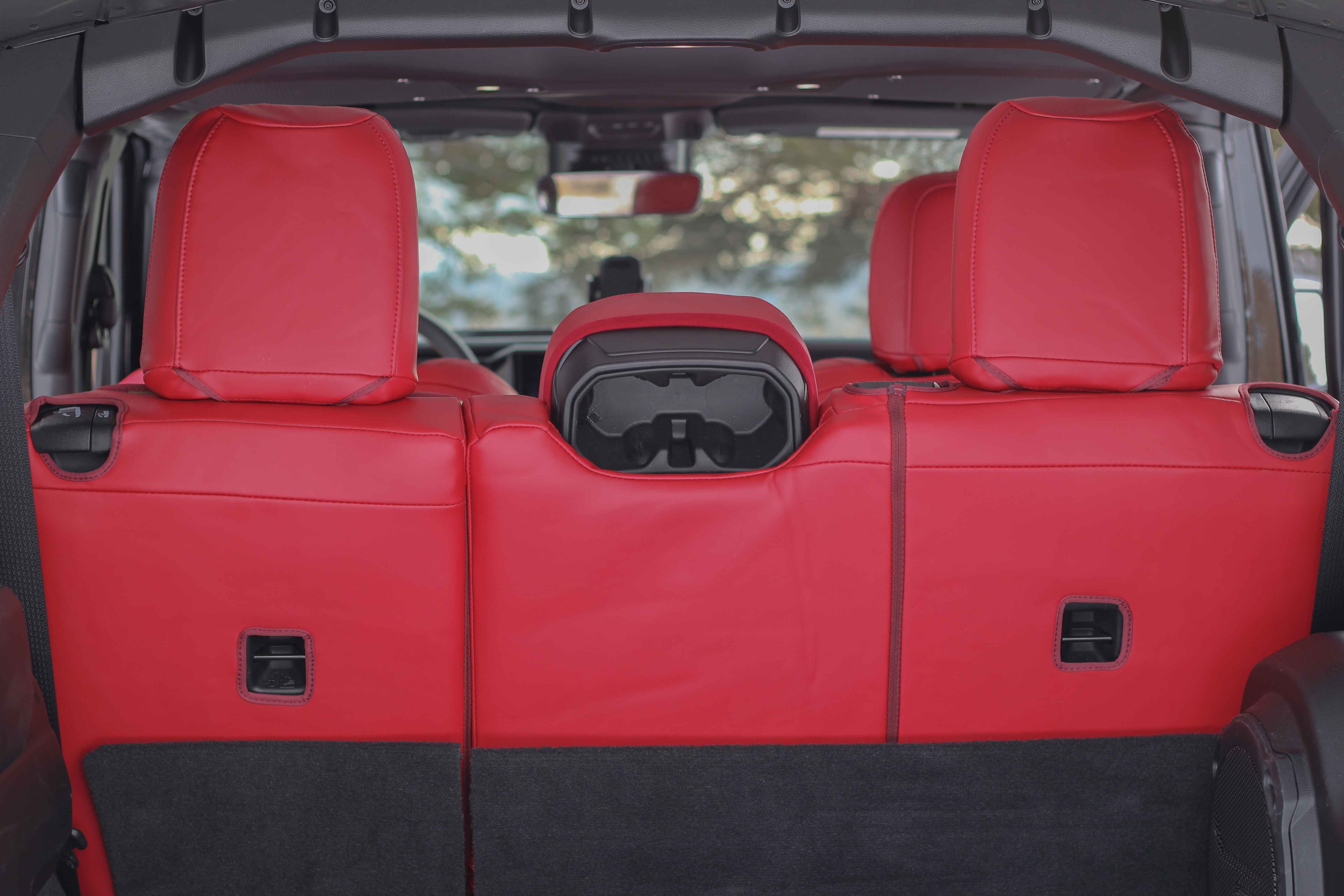 Red Napa Leather Seat Covers Jeep Wrangler JLU